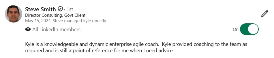 LinkedIn recommendation from Steve Smith