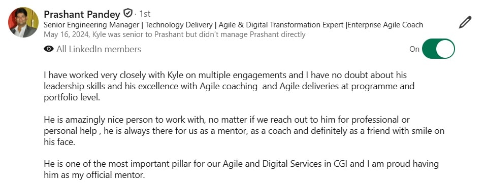LinkedIn recommendation from Prashant Pandey